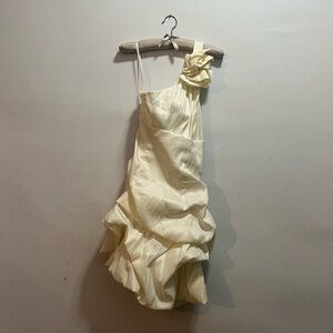 Cream One-shouldered Dress